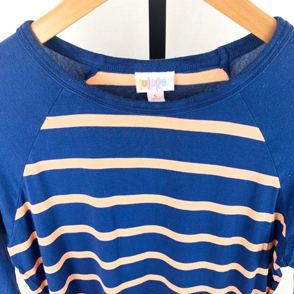 Lularoe Pink and Blue Striped Randy Shirt - Picture 3 of 3